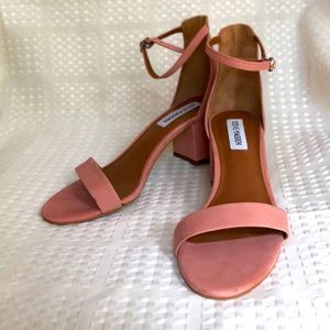 Steve Madden blush colored stacked chunky heel high heel